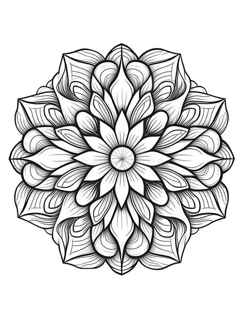 Mandala Coloring Pages For Adult Creativity And Stress Relief Stock