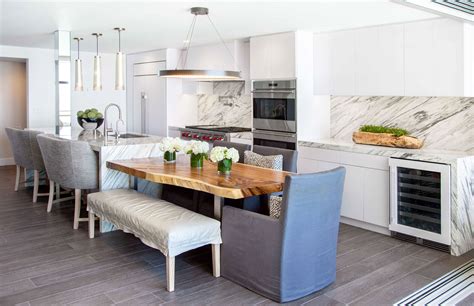 Perfect Kitchen Island With Integrated Dining Table Black Top