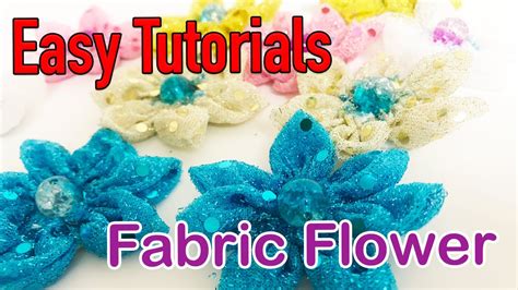 Easy Fabric Flower Tutorial Youtube