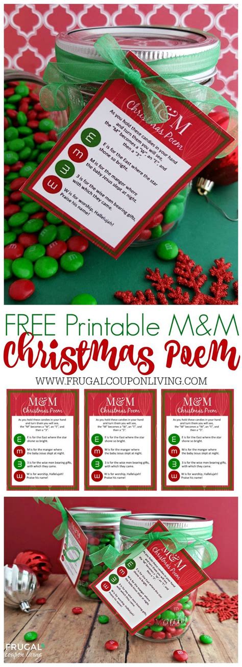 Here is the classic m&m poem, but with a little creativity you can have fun mixing up the colors and words. M&M Christmas Poem | Christmas poems, Homemade christmas ...