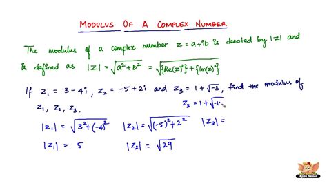 What Is A Modulus Of A Complex Number Youtube