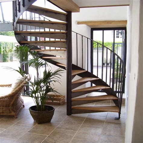 Diy Custom Spiral Staircase Metal Staircase With Curved Glass Railing