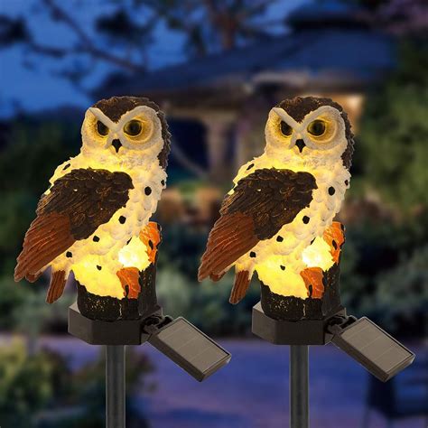 Careland Solar Fake Owl Garden Lights Led Decoy Owl Lamp Up To 8 Hrs