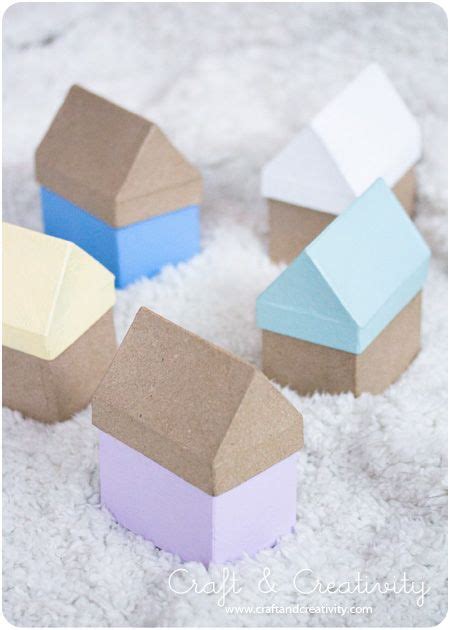 Painted Papier Maché House Boxes By Craft And Creativity Paper
