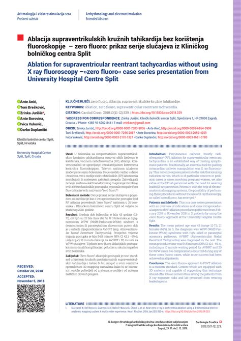 PDF Ablation For Supraventricular Reentrant Tachycardias Without