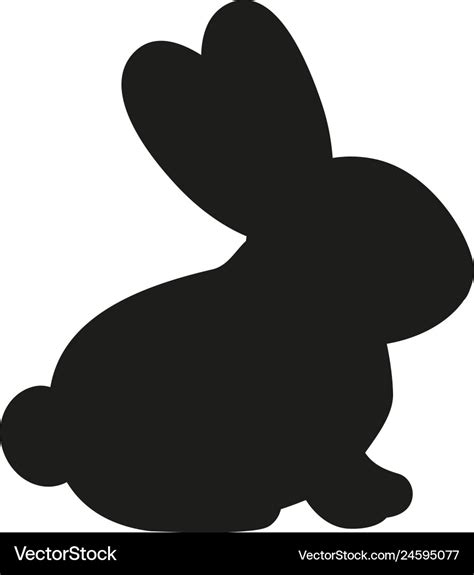 Black And White Side View Rabbit Silhouette Vector Image