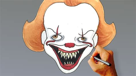 Drawing of 'pennywise (bill skarsgård)', from the movie 'it: How to Draw Pennywise the Dancing Clown Jumpscare from It ...
