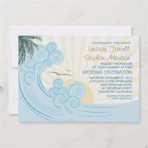 Sea Waves Beach Wedding Invitations