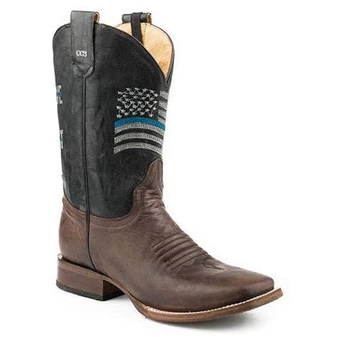 Mens Roper Thin Blue Line With Concealed Carry Flextra Boots Handcraf