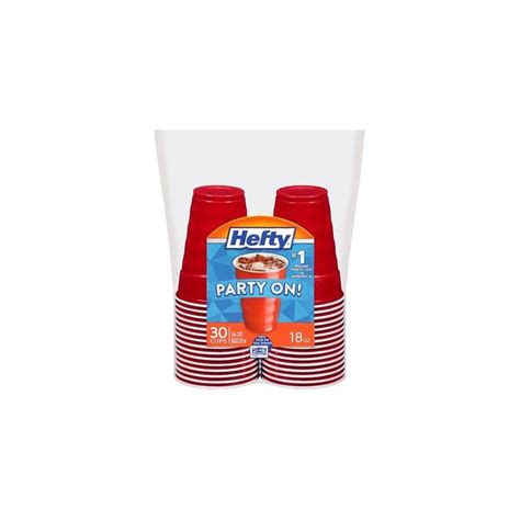 Hefty Plastic Party Cups Red 18 Ounce 30 Count