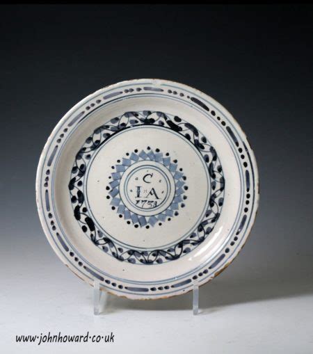 English Delftware Plate Initialed CIA And Dated 1738 Probably Bristol