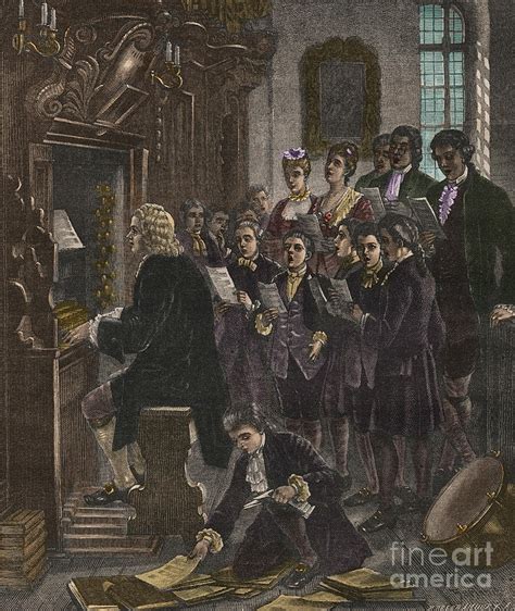 Johann Sebastian Bach Playing The Organ At The St Thomas School
