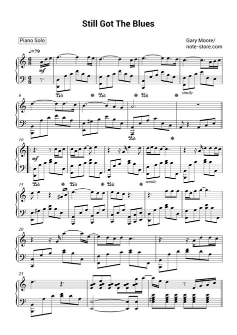Comment must not exceed 1000 characters. Still Got The Blues (Piano.Solo) | Sheet music, Piano ...