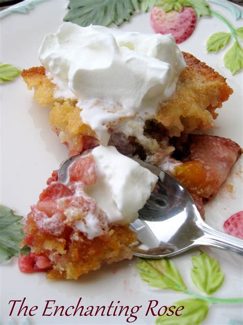 The Enchanting Rose Peach And Strawberry Cobbler