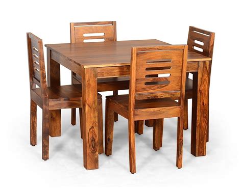 Porash Furniture Sheesham Wood Dining Table 4 Seater Wooden Dinning