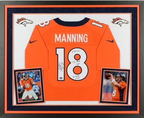 Peyton Manning Denver Broncos Framed Autographed Nike Elite Orange