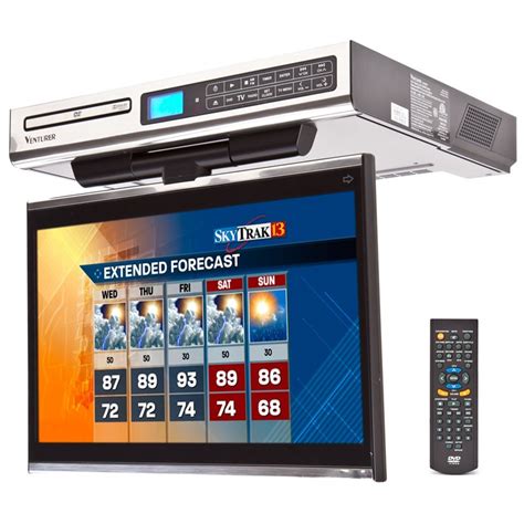 An under cabinet tv can be a great addition to any kitchen, helping aspiring cooks and bakers follow their favorite chefs to learn new recipes or perfect techniques. Venturer KLV3915 Under Cabinet 15.4 inch Drop Down Kitchen TV with Built-In DVD Player