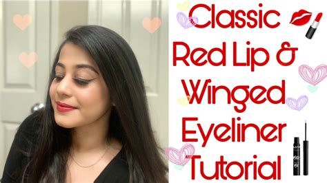 Classic Red Lip And Winged Eyeliner Tutorial Youtube