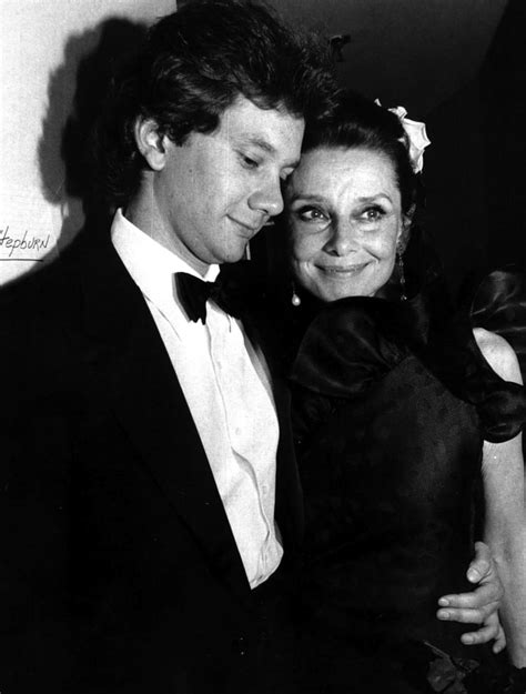 Audrey Hepburn And Her Son Sean Ferrer At The Givenchy 30 Year