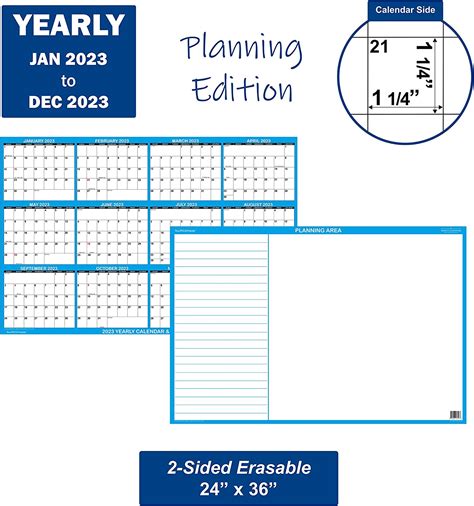 Buy 2023 Erasable Calendar Dry Erase Wall Planner By Swiftglimpse 36