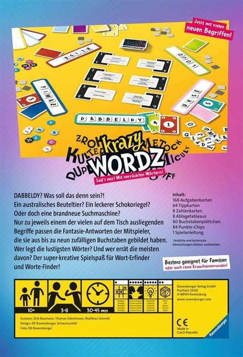 Krazy Wordz Party Game Word Gesellschaft Board Letters Creative