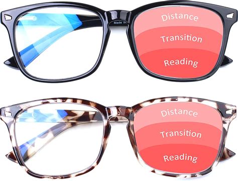 2 Pack Progressive Multifocus Reading Glasses Blue Light Blocking Womenmen Spring Hinge
