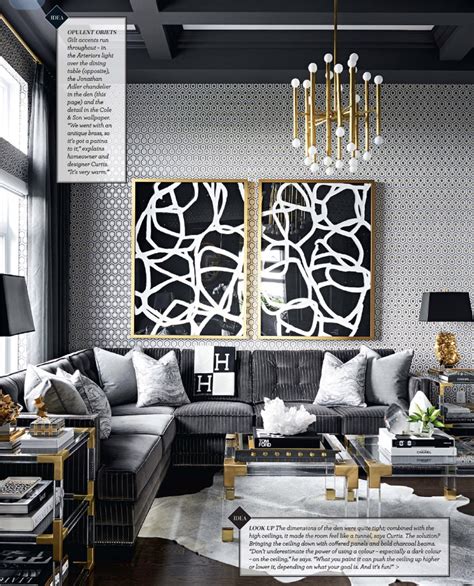 Gold And Grey Modern Masculine Glamour Living Room By