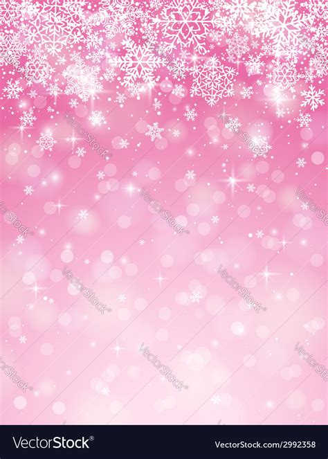 Pink Background With Snowflakes Royalty Free Vector Image