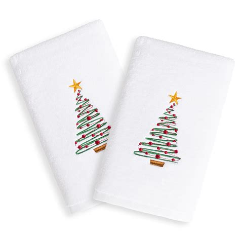 Authentic Hotel And Spa Christmas Tree Embroidered White Turkish Cotton