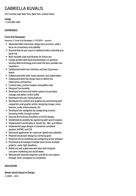 If there is one thing you takeaway from this post then let it be this: Front End Developer Resume Sample | Velvet Jobs