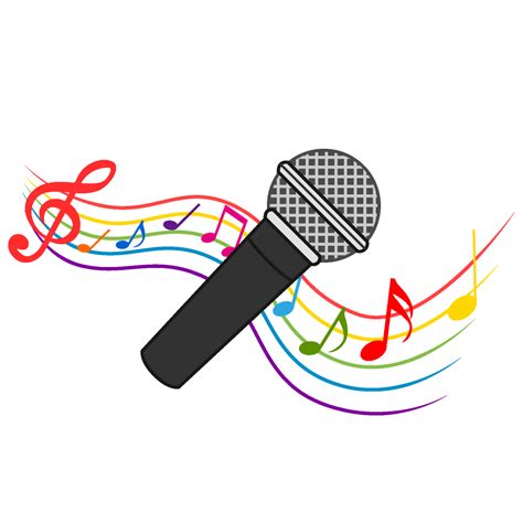 Microphone And Music Note Waving Clipart Download Picture｜illustoon
