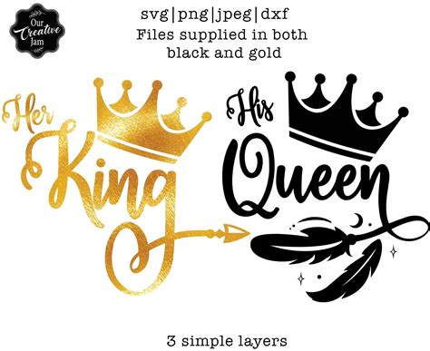 Her King Svg His Queen Svg Married Life Svg King And Queen Svg Couple