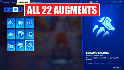 All 22 Augmentsperks In Fortnite Chapter 4 Season 1 Complete Collection Youtube