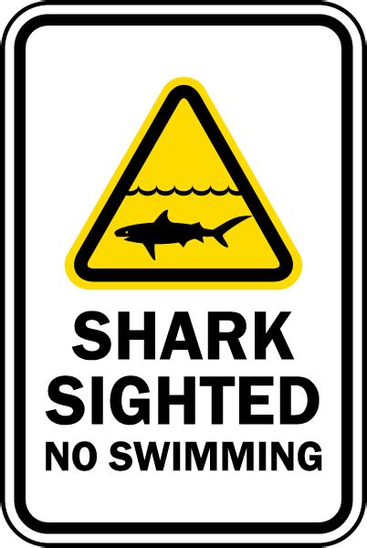 Shark Sighted No Swimming Sign Get 10 Off Now