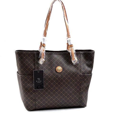 Rioni Signature Saddle Tote In Brown New Louis Vuitton Bag
