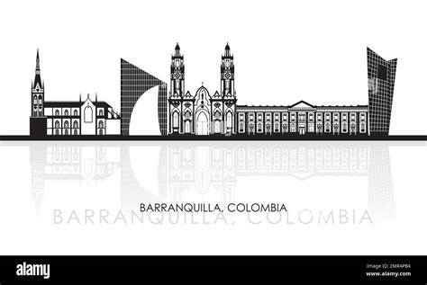 Silhouette Skyline Panorama Of City Of Barranquilla Colombia Vector