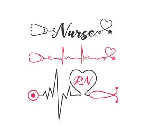Nurse With Heartbeat And Stethoscope Svg Cut File For Silhouette Cricut