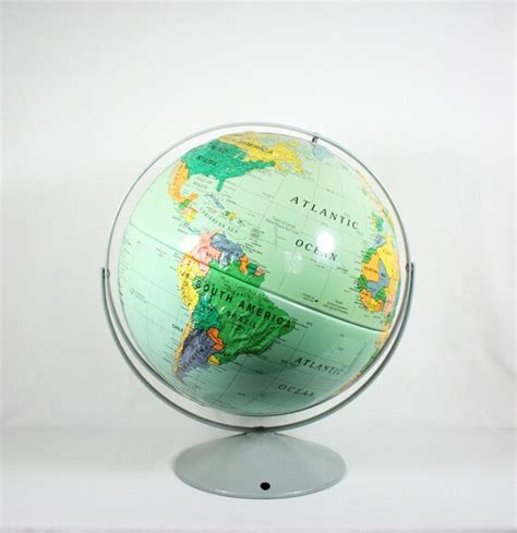 Vintage Nystrom World Globe Sculptural Raised Relief 16 Inch