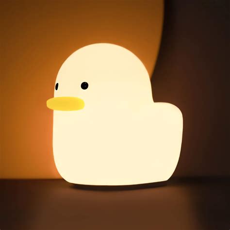 Uneede Led Duck Night Light Cute Animal Silicone Nursery Night Light