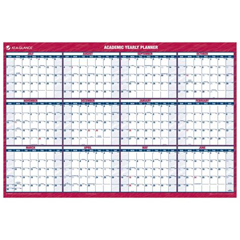 Monthly Wall Calendar Erasable Calendar Academic Calendar