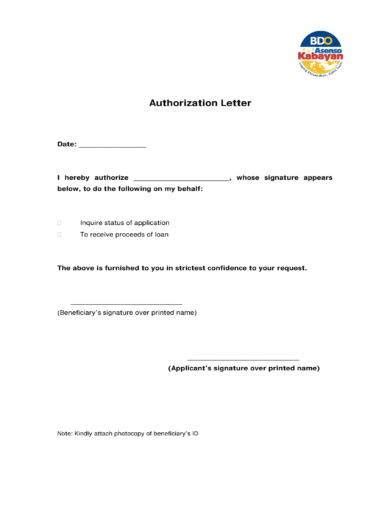Contract Indemnification Authorization Letter For Bank Withdrawal