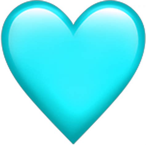 Teal Transparentbackground Heart Emoji Transparent Background Blue