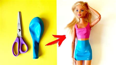 DIY Barbie Dresses With Balloons Easy No Sew Clothes Barbie Doll Hacks And Crafts YouTube