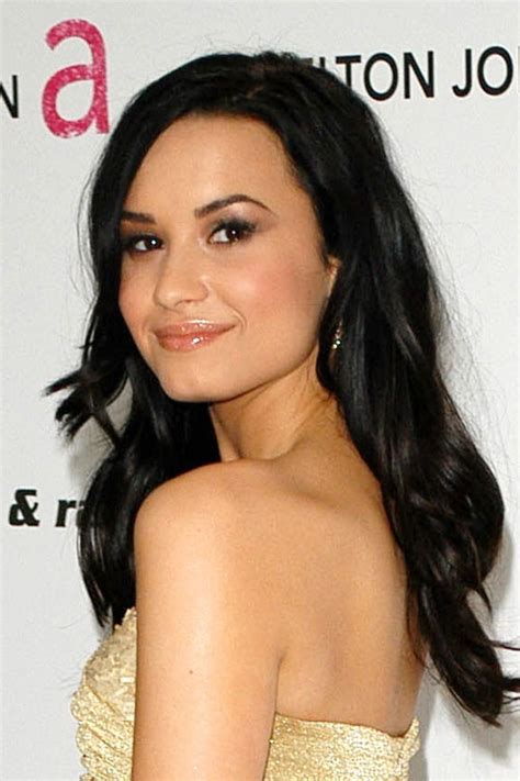 Demi Lovato Wavy Black Angled Loose Waves Hairstyle Steal Her Style