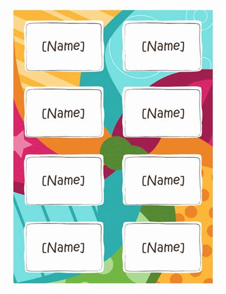 Avery Name Tag Labels Template Fresh Name Badges Bright Design 8 Per