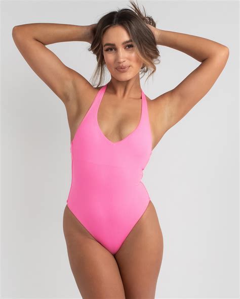 Shop Topanga Mabel One Piece Swimsuit In Neon Pink Fast Shipping