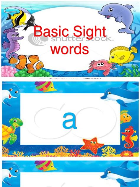 Level 1 Basic Sight Words