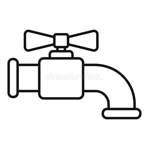 Water Faucet Icon Outline Style Stock Vector Illustration Of Line