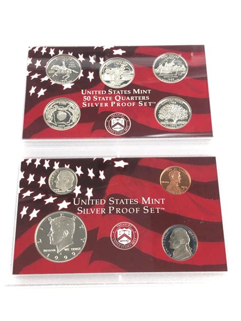 Lot 1999 Us 50 States Quarters Mint Silver Proof Set