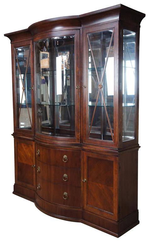 Freight shipping is available, please see the freight estimator. Bernhardt Mahogany Neoclassical Bowfront Illuminated China ...